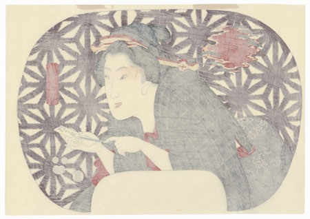 Fortune-telling Paper Fan Print by Hiroshige (1797 - 1858)