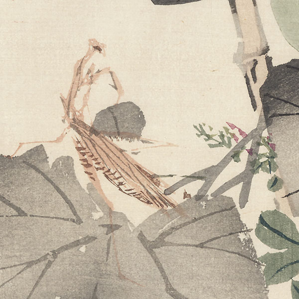 Praying Mantis and Gourd by Meiji era artist (unsigned)