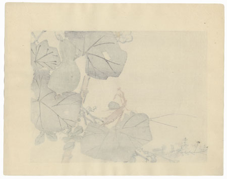 Praying Mantis and Gourd by Meiji era artist (unsigned)