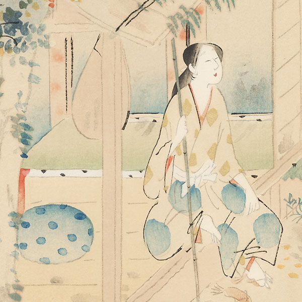 Woman and Lute by Suga Tatehiko (1878 - 1963)