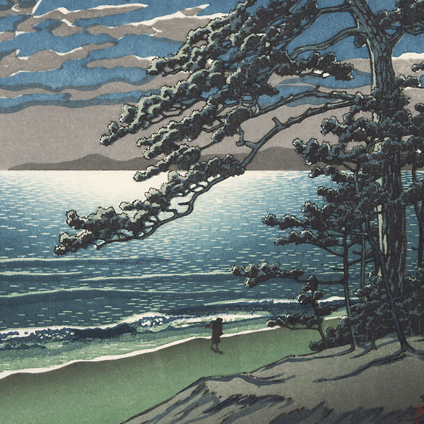Spring Moon at Ninomiya Beach, 1932 by Hasui (1883 - 1957)