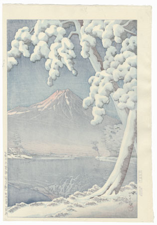 Clearing after a Snowfall on Mt. Fuji (Tagonura Beach), 1932 by Hasui (1883 - 1957)