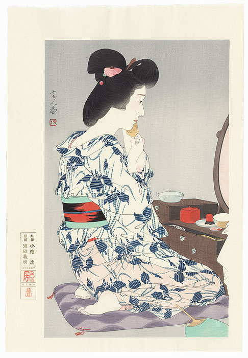 Summer Kimono, Iris - Limited Edition Commemorative Print by Torii Kotondo (1900 - 1976)