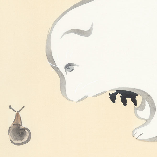 Puppies and Snail by Kamisaka Sekka (1866 - 1942)