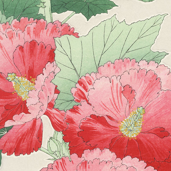 Pink Hollyhock by Kawarazaki Shodo (1889 - 1973)