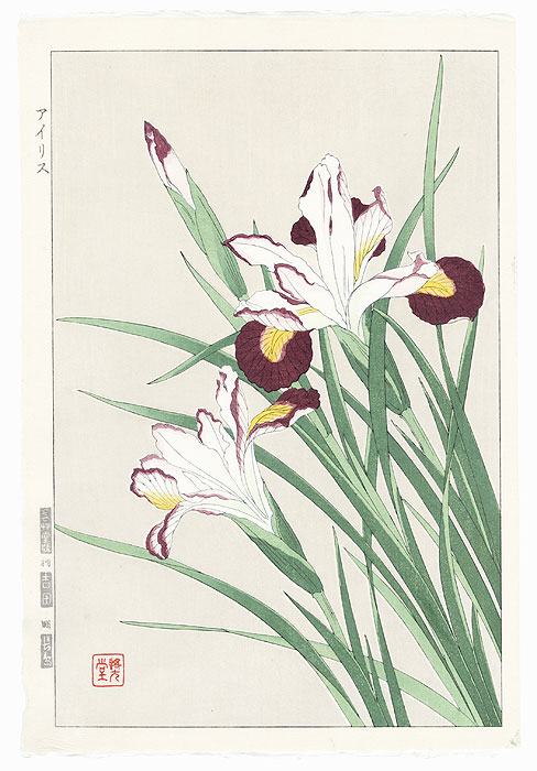 White and Purple Irises by Kawarazaki Shodo (1889 - 1973)