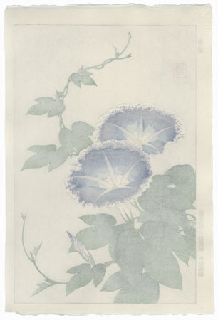 Blue Morning Glories by Kawarazaki Shodo (1889 - 1973)