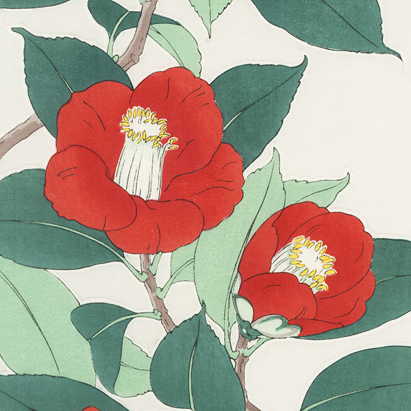 Red Camellias by Kawarazaki Shodo (1889 - 1973)