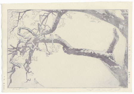 Plum Tree and Blue Magpie, 1951 by Toshi Yoshida (1911 - 1995)