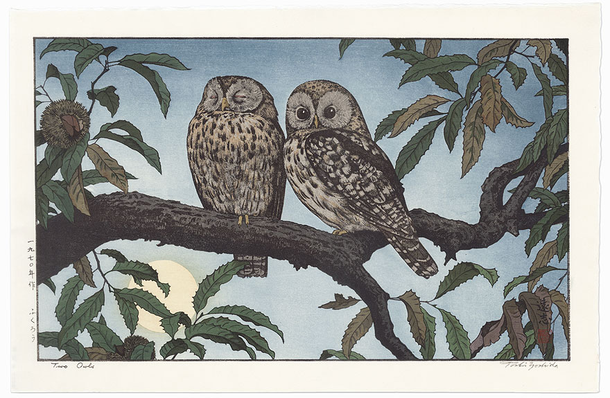 Two Owls, 1970 by Toshi Yoshida (1911 - 1995)
