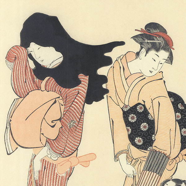 The Entangled Kite String by Kiyonaga (1752 - 1815)