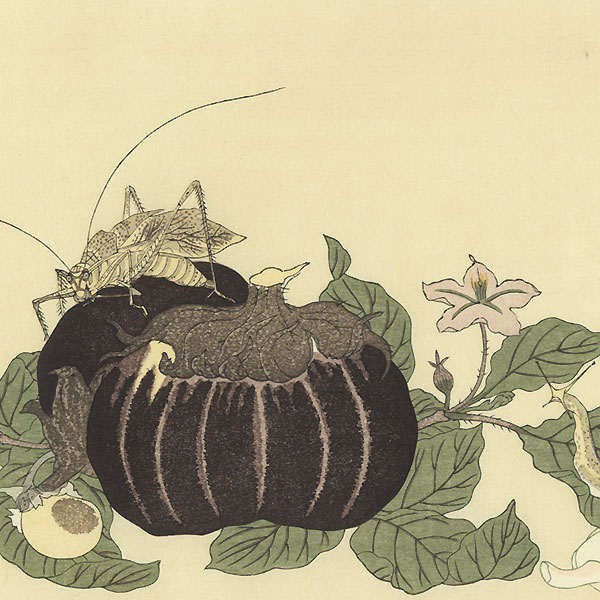 Land Snail and Giant Katydid by Utamaro (1750 - 1806)