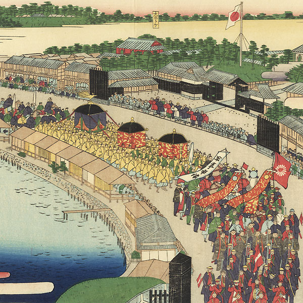 Imperial Procession in Tokyo, 1919 Reprint by Hiroshige III (1843 - 1894)
