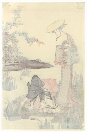 Women by an Iris Pond by Kiyonaga (1752 - 1815)
