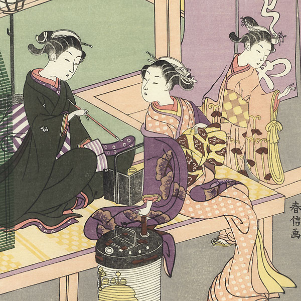 Beauties Relaxing by Harunobu (1724 - 1770) 