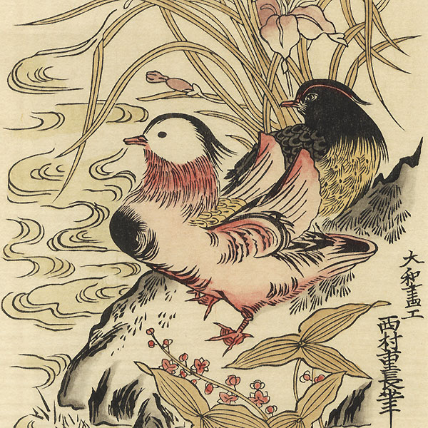 Mandarin Ducks by Shigenaga (circa 1697 - 1756)