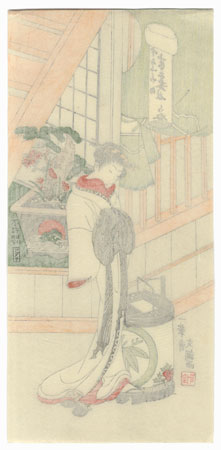 The Courtesan Handayu of the Nakaomiya House of Pleasure by Buncho (active 1765 - 1792) 