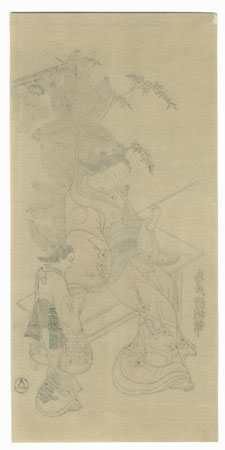 Courtesan and Kamuro on New Year's Day by Kiyotomo (active circa 1720 - 1740) 