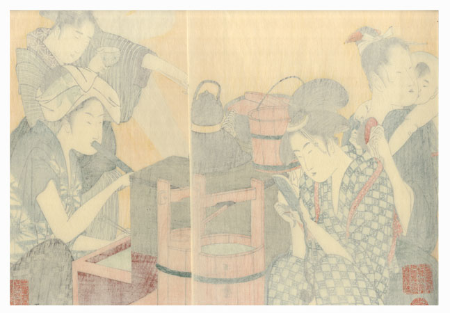 Women in the Kitchen by Utamaro (1750 - 1806)