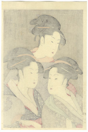 Three Beauties of the Present Day by Utamaro (1750 - 1806)