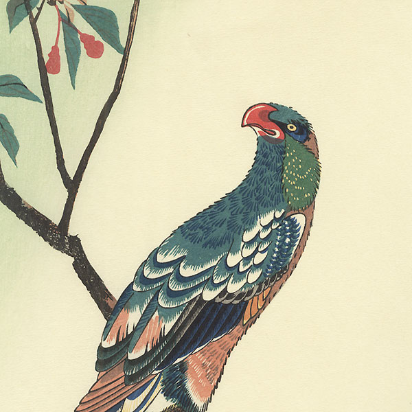 Aronia and Parrot by Hiroshige (1797 - 1858) 