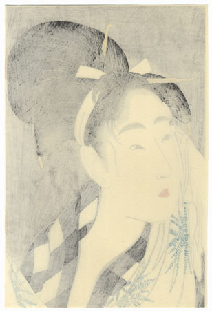 The Physiognomist's View of Oshun, Wife of Dembei by Utamaro (1750 - 1806)