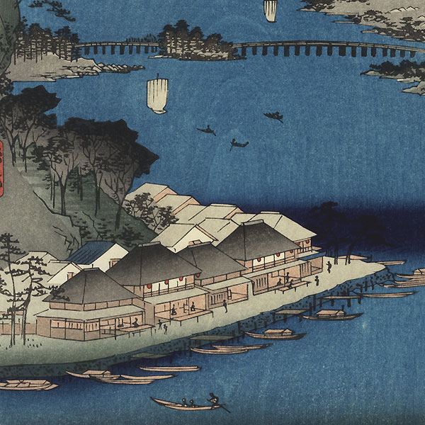 Omi Province, Lake Biwa, Ishiyama Temple  by Hiroshige (1797 - 1858) 