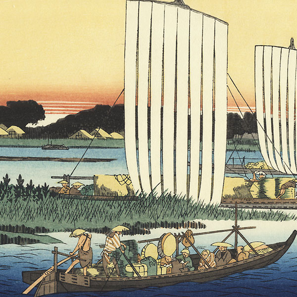 Returning Sails at Gyotoku  by Hiroshige (1797 - 1858) 