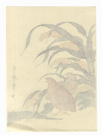 Quail and Millet by Utamaro (1750 - 1806)