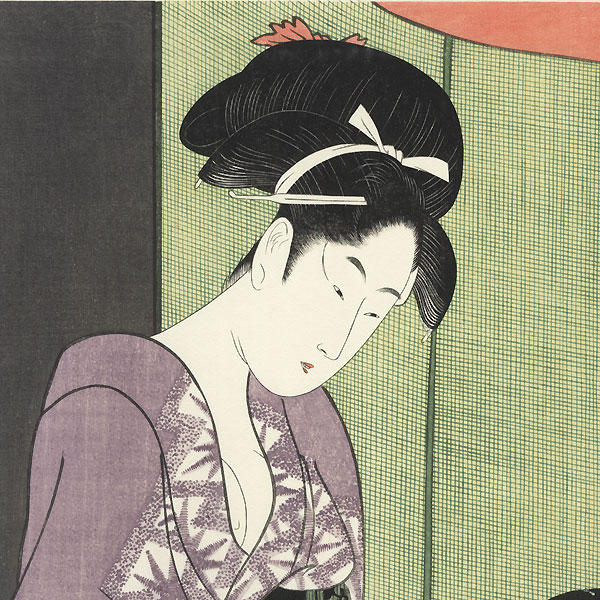 Couple and Mosquito Net by Utamaro (1750 - 1806) 