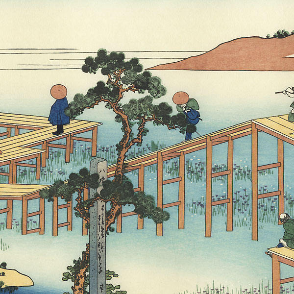 Yatsuhashi Bridge in Mikawa Province by Hokusai (1760 - 1849)