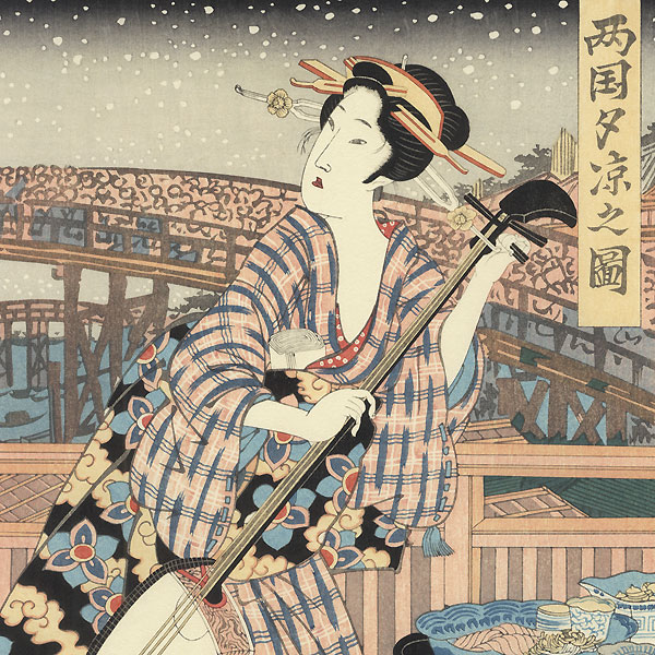 Evening Cool at Ryogoku by Eisen (1790 - 1848)