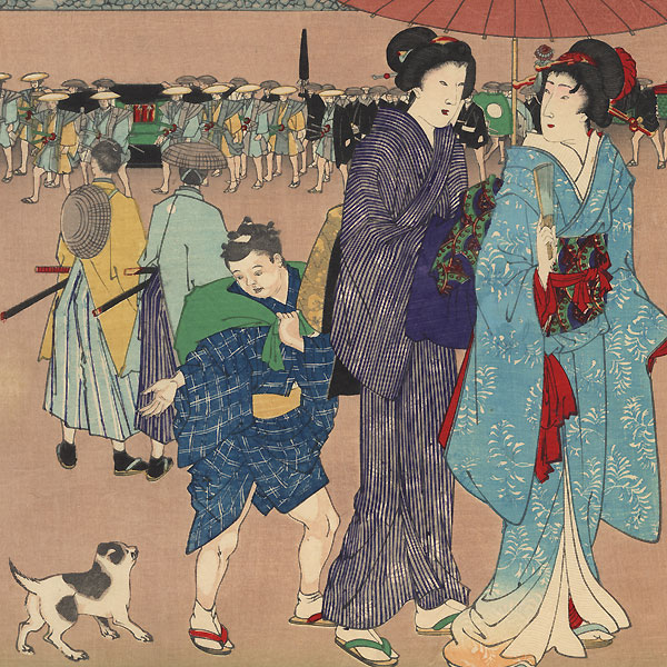 Seventh Month: Tanabata Festival at Sujikai Mitsuke Crossroads, 1889 by Chikanobu (1838 - 1912)
