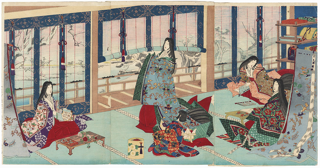 Poems after Snow at the Imperial Palace by Meiji era artist (unsigned)