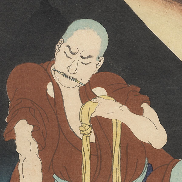Yabuhara Kengyo Robbing a Traveler, 1867 by Yoshitoshi (1839 - 1892)