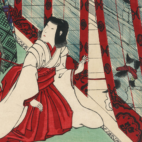 Yamashiro, Flowers of Ouchi, the Third Princess, No. 27 by Chikanobu (1838 - 1912)