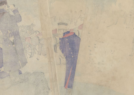 Illustration of the Attack at Niuzhuang, 1894 - 1895 by Kiyochika (1847 - 1915)