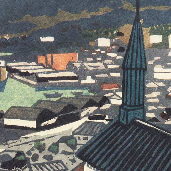 City Rooftops by Shin-hanga & Modern artist (unsigned)