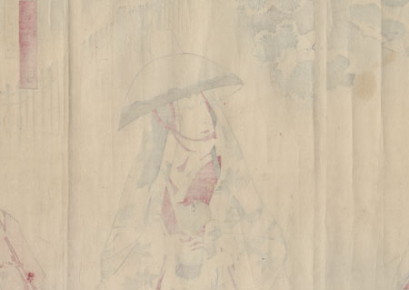 Tokiwa Gozen Fleeing through the Snow, 1897 by Kunichika (1835 - 1900)