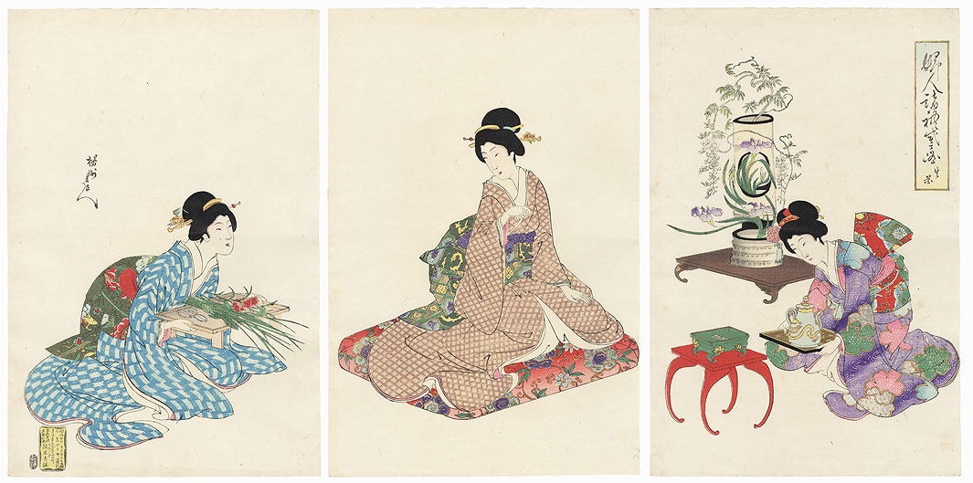 Flower Arranging, 1896 by Chikanobu (1838 - 1912)