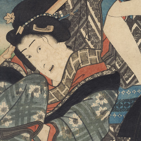 Kabuki Couple, 1858 by Toyokuni III/Kunisada (1786 - 1864)