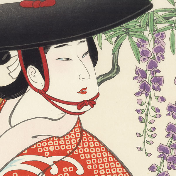 April: Fuji Musume in the play Otsu-e by Tadamasa Ueno (1904 - 1970)