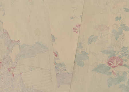 Beauties and Morning Glories by Kunichika (1835 - 1900)