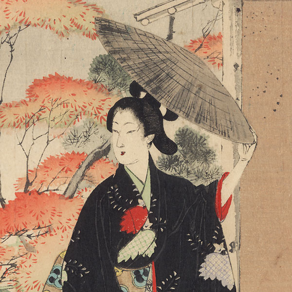 Tea Gathering: Woman of the Hoei Era (1704 - 1711) by Toshikata (1866 - 1908)