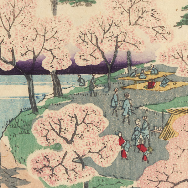 Cherry Blossoms in Full Bloom at Goten Hill by Hiroshige II (1826 - 1869)