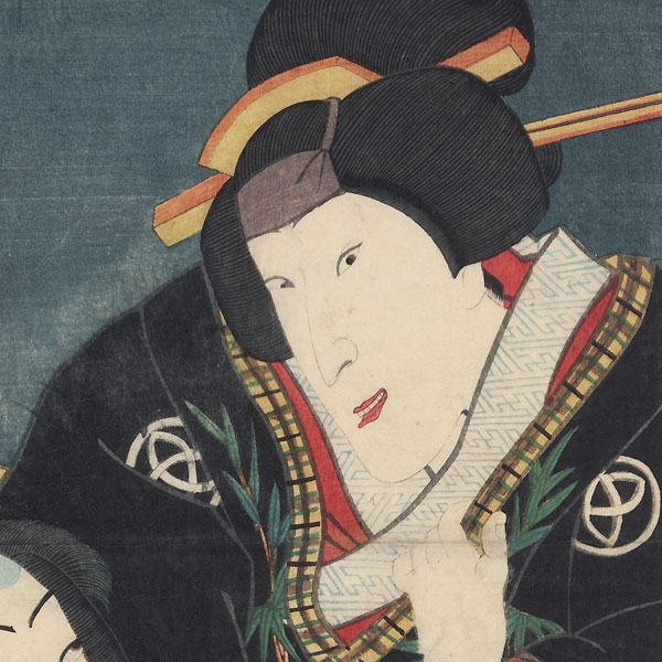 Smiling Beauty and Suspicious Man by Toyokuni III/Kunisada (1786 - 1864)