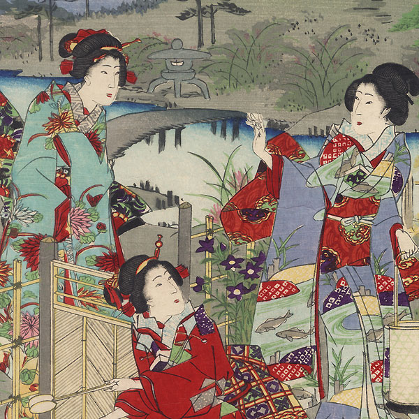 Tea Ceremony in Autumn by Kunisada III (1848 - 1920)