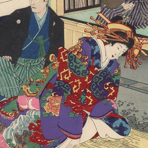 The Shogun Hearing a Lawsuit at Fukiage, 1889 by Chikanobu (1838 - 1912)