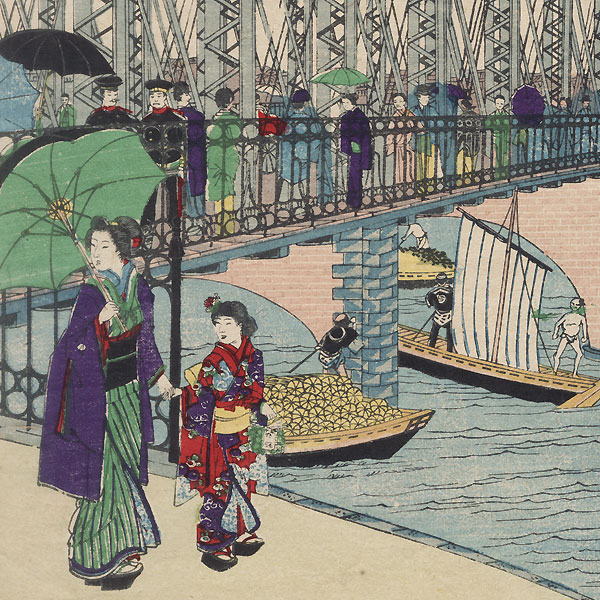Azuma Bridge, Asakusa by Nobukazu (1874 - 1944)