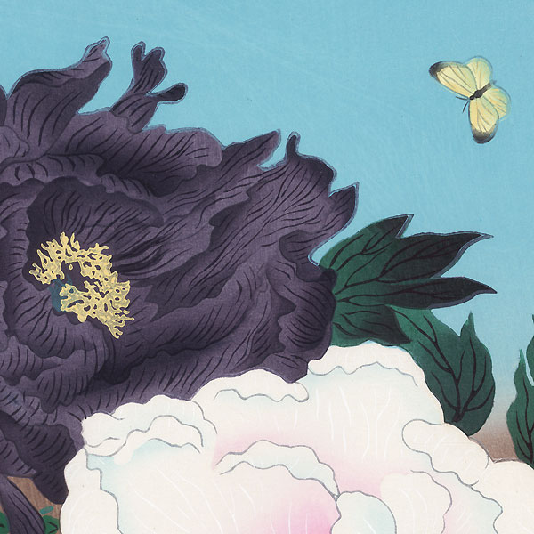 Butterfly and Tree Peony by Bakufu Ohno (1888 - 1976)